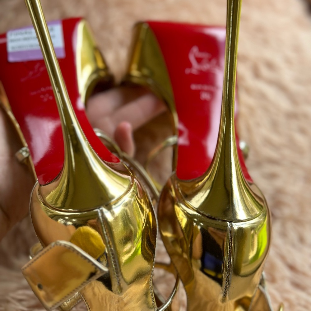 Christian Louboutin Gold Shoes 36 - Picture 11 of 15